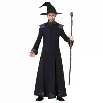 

adult Magician Costume Cloak Manteau Topcoat Cosplay Costumes Pentagram Capes Robes Hat Beanies Cloak for men halloween Holiday