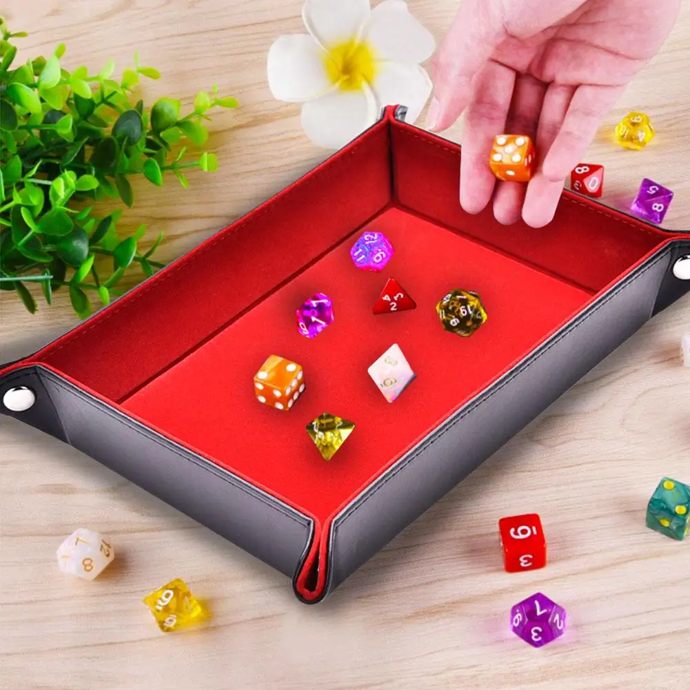 Black Finish for Board Gaming from PlayTray 2pcs PU Leather Cast Dice Tray 