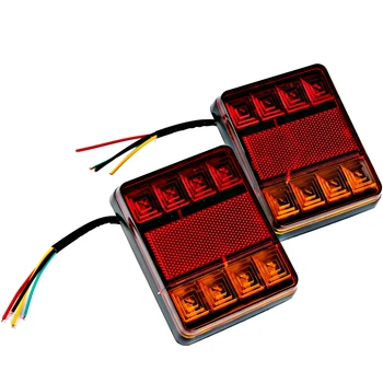 

Tailights Car Styling 8 LED Car Tail Light Warning Lights 2pcs/set Rear Parts for Trailer Truck Boat Rear Lamps DC 12V