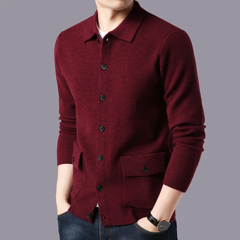 Sweater Men Autumn Winter Fashion Men Warm Cashmere Woolen Cardigan with Pocket Business Sweater Jackets Coats Men Streetwear Sweater Men Autumn Winter Fashion Men Warm Cashmere Woolen Cardigan with Pocket Business Sweater Jackets Coats Men Streetwear