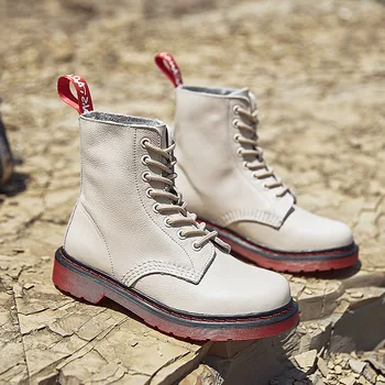 

Women's Boots New Motorcycle Riding Ankle Boots High Quality Leather Red Bottom Women Oxford Shoes High Quality Military Boots