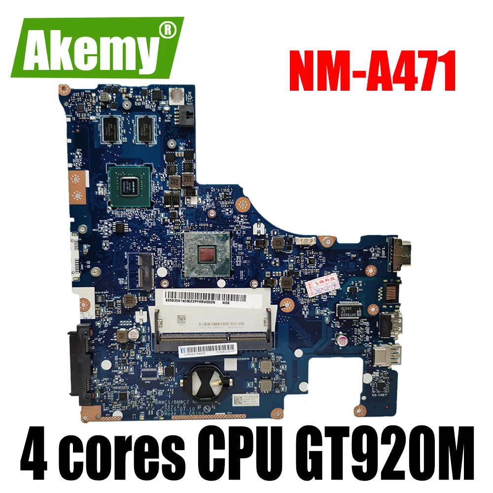 NM-A471 материнская плата для For Lenovo 300-15IBR ноутбука DDR3 100% тестовая работа с 4 ядрами ЦП