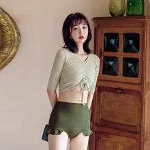 Женская одежда для плавания, купальный костюм для девочек, Badpak размера плюс, купальный костюм из двух частей, купальные костюмы, танкини, бикини, одежда для плавания для подростков с высокой талией