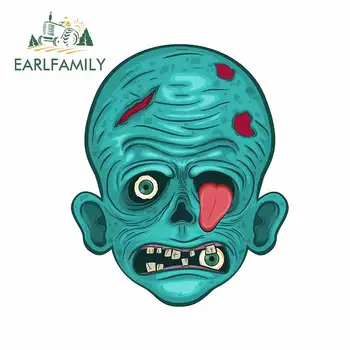 

EARLFAMILY 13cm x 10.5cm for Creepy Zombie Head VAN Decal Occlusion Scratch Car Stickers Personality Refrigerator Vinyl Car Wrap