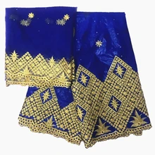 Модные bazin brode getzner Новинка нигерийское кружево ткань с камнями высокого качества африканский Базен riche getzner 7 ярдов/партия