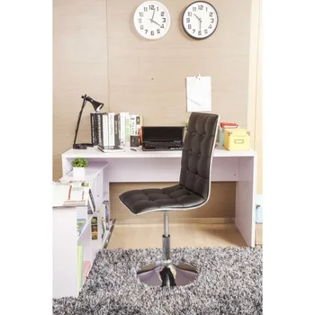 

2PCS Bar Chair With Armrests Six-compartment Soft Cushion Adjustable High Back Chair Metal Footrest Soft Foam Swivel Chair HWC