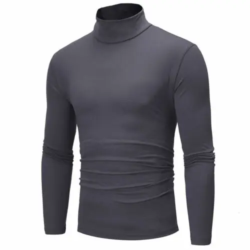 Fashion Winter Men Slim Warm Knit High Neck Pullover Jumper Sweater Top Turtleneck Solid New Plus Size