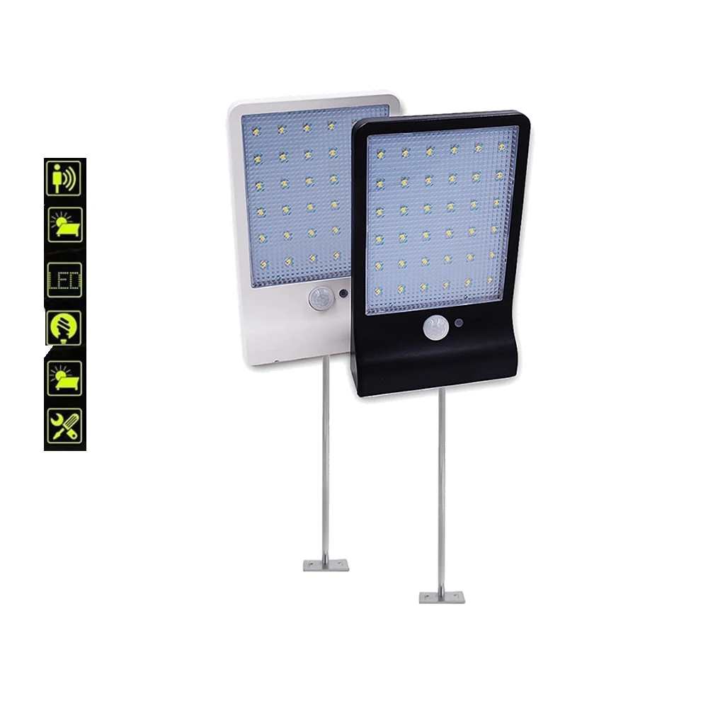 

Metal poles 48 LED Remote Control Outdoor Lighting with PIR Motion Sensor Wall Light White & Warm White Waterproof Garden Street