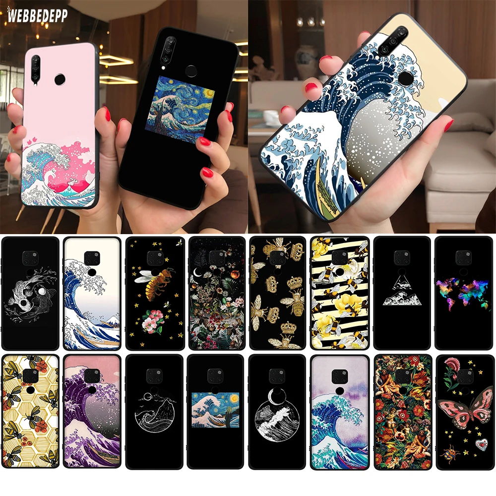 WEBBEDEPP японский мягкий чехол Kanagawa с большой волной для Huawei Honor 30 Pro V30 Nova 6 7 SE P40 Max