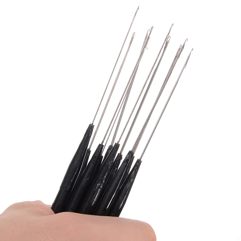 10pcs 165mm Length Crochet Hook Needle Plastic Handle For Hair/Micro Braid Needle Dread Lock Maintaining