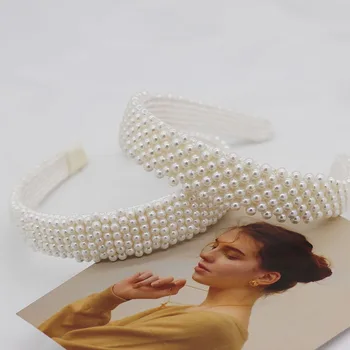 

New Style Versitile Fashion Pearl Geometry Cool Exaggeration Hair Bands Bride Catwalks Ball Beautiful Hair Accessories