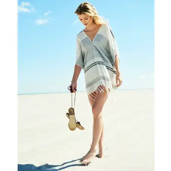 

Hirigin 2020 Brand New Women Sleeveless White Color Beach Wear Swimwear Bikini Cover Up Lady Summer Dress Loose Tops