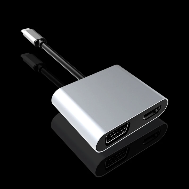 3,0 аудио 4 в 1 тип-c к HDMI 4K VGA USB видео адаптер PD быстрое зарядное устройство SGA998