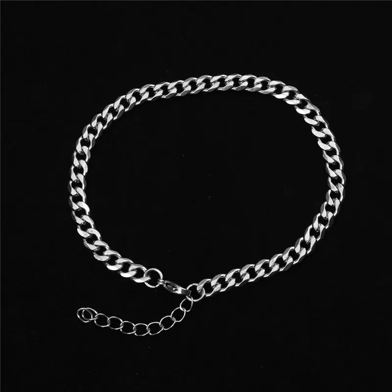 Trendy Stainless Steel Anklet Simple On Foot Ankle Bracelets For Women Men Leg Chain Jewelry Gifts 23.5cm - 22cm Long 1 PC Trendy Stainless Steel Anklet Simple On Foot Ankle Bracelets For Women Men Leg Chain Jewelry Gifts 23.5cm - 22cm Long 1 PC
