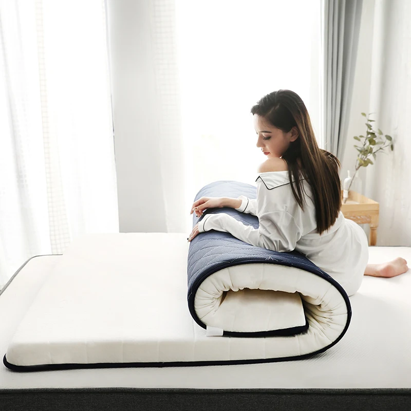 Новая мода натуральный латексный матрас 6-10 см толщина Король Королева Полный двойной размер пены памяти наполнение дышащий Удобный# a