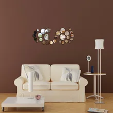 Модная домашняя кристальная круглая зеркальная наклейка, креативная, сделай сам, подвижная, комбинация, Экологически чистая декоративная наклейка на стену