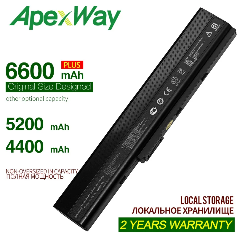 ApexWay 11 1 V 6C 6600mAh Аккумулятор для ноутбука ASUS k52 A32 K52 X52F X52J X52JB X52JC X52JE X52JG X52JK X52JR X52Jt