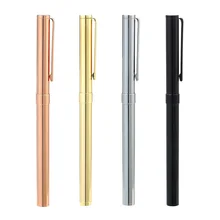Roller Pens Gift Set,Rollerball Metal Pens Gel Caps,Fine Point Black Gel Ink Cap Pens Rose Gold Office Decor(4 Pack