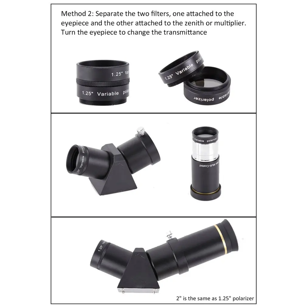 1.25 2 inch Filter Variable Polarizing for Astronomy Monocular Telescope& Eyepiece Filter Excellent Quality F9147 dropshipping