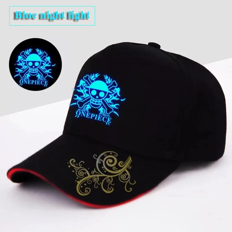 

Men Cotton anime baseball cap Fate Zero new blue luminous baseball cap adjustable visor cap male female snap back hip hop hat