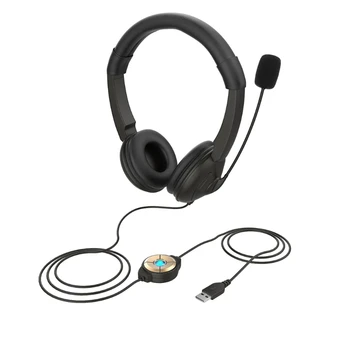 

Telephone Traffic Headset USB Noise Cancelling Headset Gaming Computer Learning Headphone Adjustable Microphone Volume