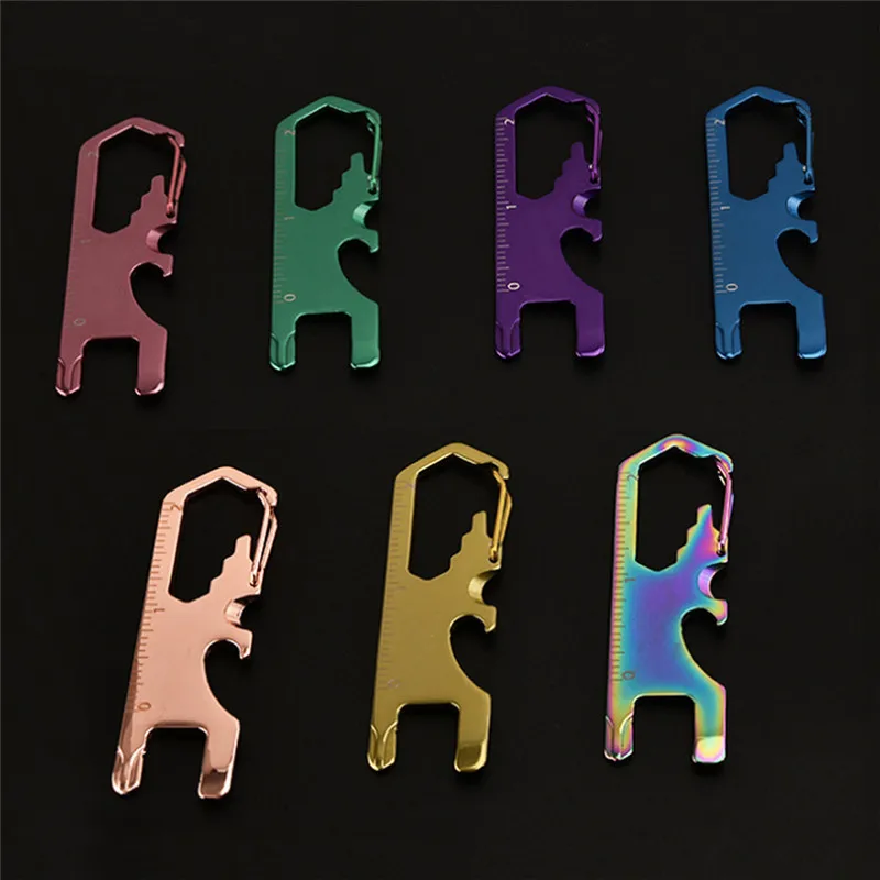 BEST QUALITY  EDC Keychain Beer Bottle Opener Multifunctional Tool Camping Carabiner Key chain Hanging Buckle Too