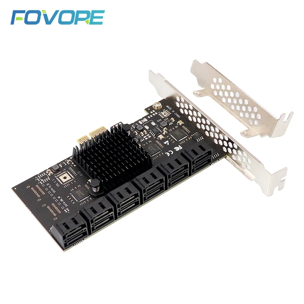 PCI Express x1 to 12 Ports SATA 3 III 3.0 6Gb SSD Controller SATA3 PCIe PCI  e Converter Expansion Adapter Card Add On Cards|Add On Cards| - AliExpress