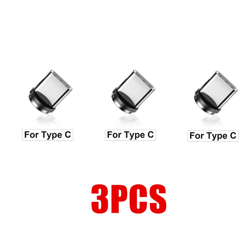 1/2/3 шт. круглые металлические магнитные адаптер кабельного штекера Тип C/Micro USB/8 pin быстрой зарядки Android шнур телефонные затычки против пыли для iPhone - Цвет: 3Pcs For Type C