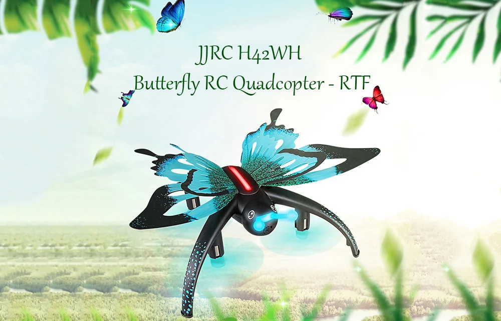 JJRC H42WH Радиоуправляемый Дрон бабочка Голосовое управление WiFi приложение FPV дроны Квадрокоптер игрушечный вертолет с светильник подарки на Рождество для детей
