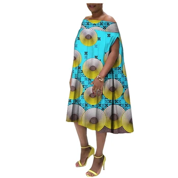 

African Traditional Batik Print Plus Size Big Bottom Dress For Women Party Wedding Lady Shoulder off sleeveless Formal dress