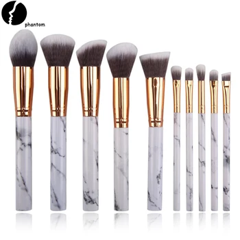 

10PCS Basic Marbling Makeup Brushes Set For New comers Eyeshadow Eyeliner Concealer Brush set Mini Make Up Brush Tool Kit