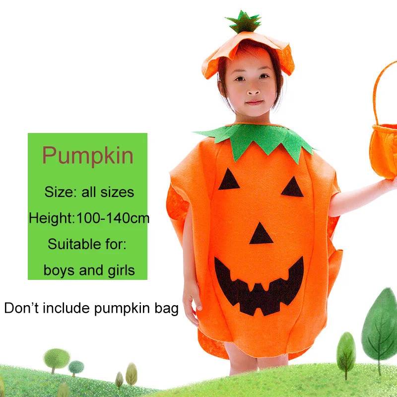 Модное детское маскарадное платье унисекс Детский костюм с рисунком фруктов и овощей праздничная одежда Одежда для девочек и мальчиков подарок - Цвет: pumpkin