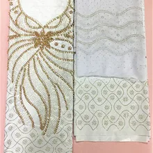 Базен riche getzner тяжелые бусы и камни кружева белая кружевная ткань Базен riche ткань морская парча ткань хлопок парча 7 ярдов