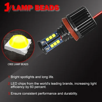 

120W H8 LED Angel Eyes Halo Ring Light Bulbs For BMW E92/E93 3-Series 335i​