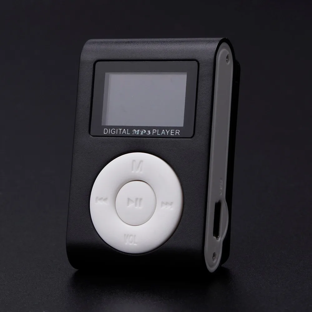 Мини-usb MP3 плеер с зажимом 3,5 мм стерео разъем ЖК-экран Поддержка 32 ГБ Micro SD TF карта напрямую подключается к ПК для подзарядки