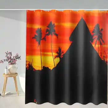 

180cmX180cm 3D Printed Sunset Scenery Shower Curtains Set Polyester Waterproof High Quality Bath Curtain Bathroom Screen Curtain
