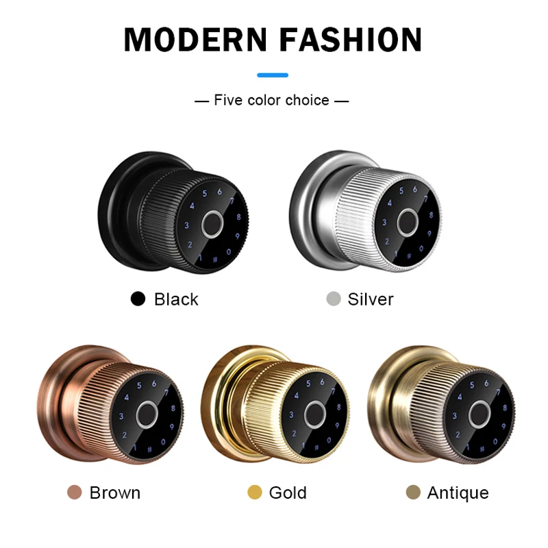TTLOCK Biometric Electronic Digital Keypad Zinc Knob Fingerprint Smart Cylinder Door Lock