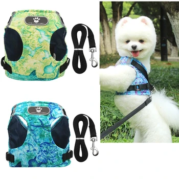 

Harnesses Vest and Leash Set for Small Medium Dogs Puppy Bulldog Corgi Teddy Dog Breathable Chest Strap Reflective Harness