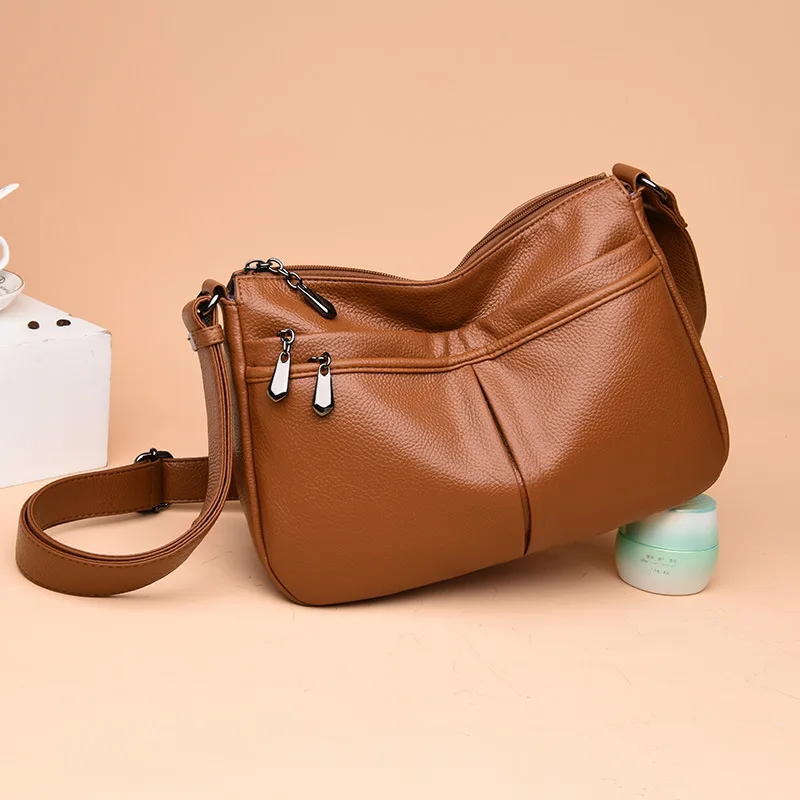 

Women bag 2019 new handbag soft leather big messenger bag fashion shoulder bag dropship