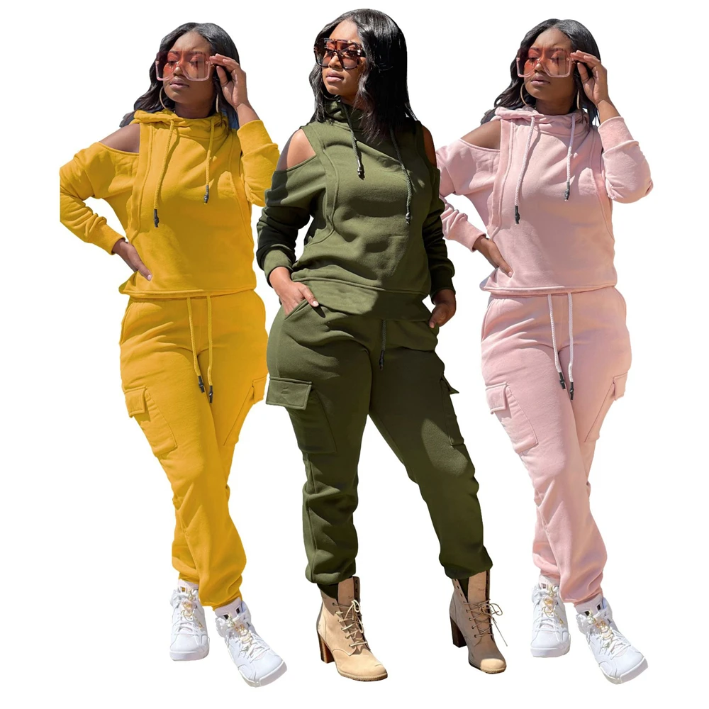 Set Hoodies And Sweatpants Fall Winter Clothes Women Two Piece Outfits  Casual Tracksuits Sporty 2 Piece Pullover+cargo Pants - Pant Sets -  AliExpress