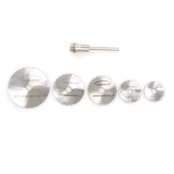 

6pcs/set Mini HSS Rotary Tool Circular Saw Blades For Dremel Metal Rotary Cutter Power Tool Set Cutting Diamond Discs Mandrel