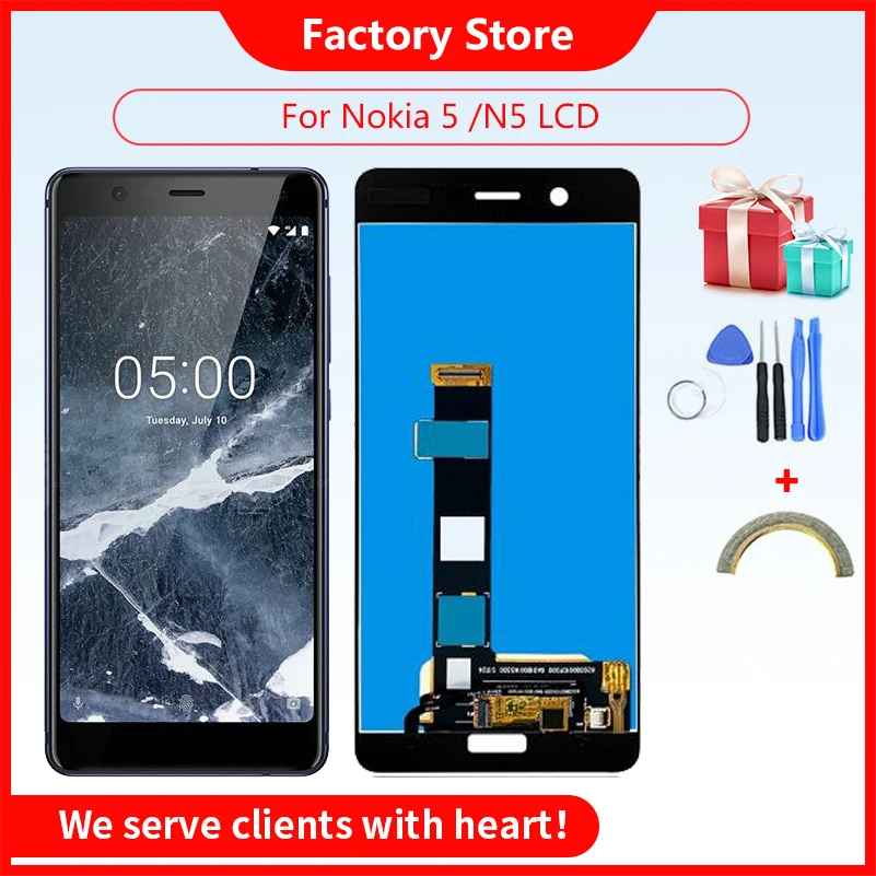 Cadre Intermédiaire D'Écran Original Pour Nokia 5 TA-1024 – Châssis Noir, Occasion Comme Neuf