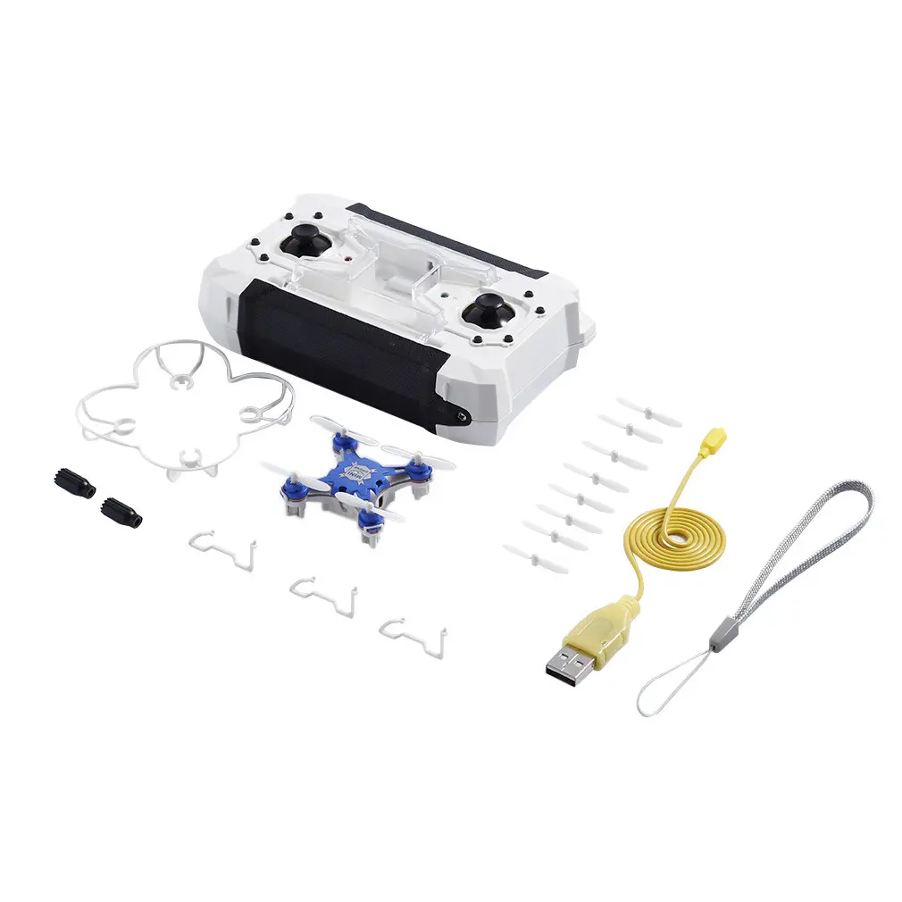 

Blue FQ777-124 Mini Portable Drone 4 Channel 6 Axle Gyro Mini Quadcopter With Switchable Mode Controller RTF RC Toys
