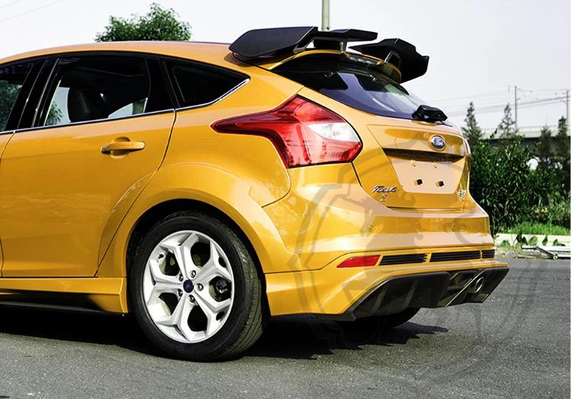 Для Ford Focus Хэтчбек 2012- ABS пластиковый Неокрашенный праймер цвет задний спойлер крыло багажника крышка протектор автомобиля Стайлинг