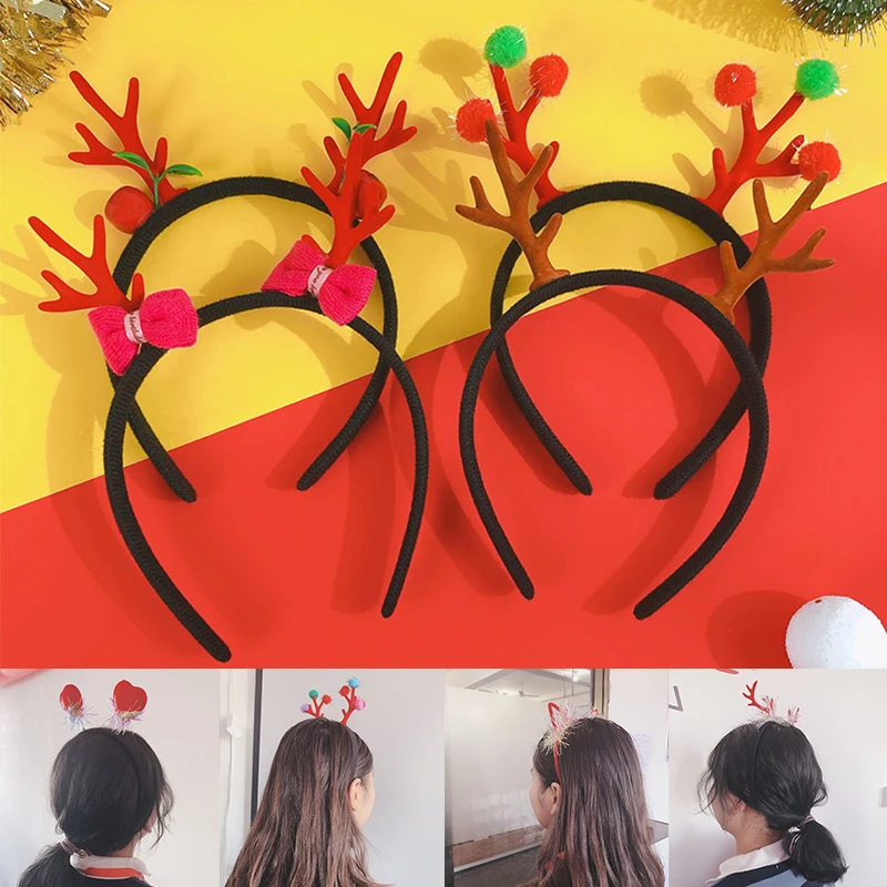 

New Christmas Adult Hair With Cute Girl Cartoon Christmas Antlers Headband Fashion Hair Accessories Free Shipping