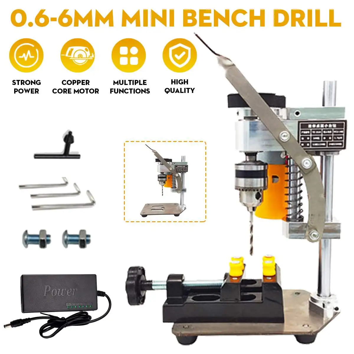 Bench Drill Stand 180W Micro Mini Bench Drill Drilling Machine Milling Machine Household Electric Drill DIY Precise Hole Puncher
