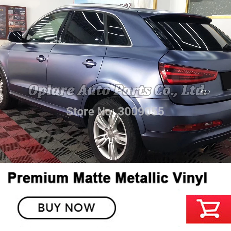 High End Colour Matte Metallic Vinyl Wrap Oxford Blue Vinyl Wrap