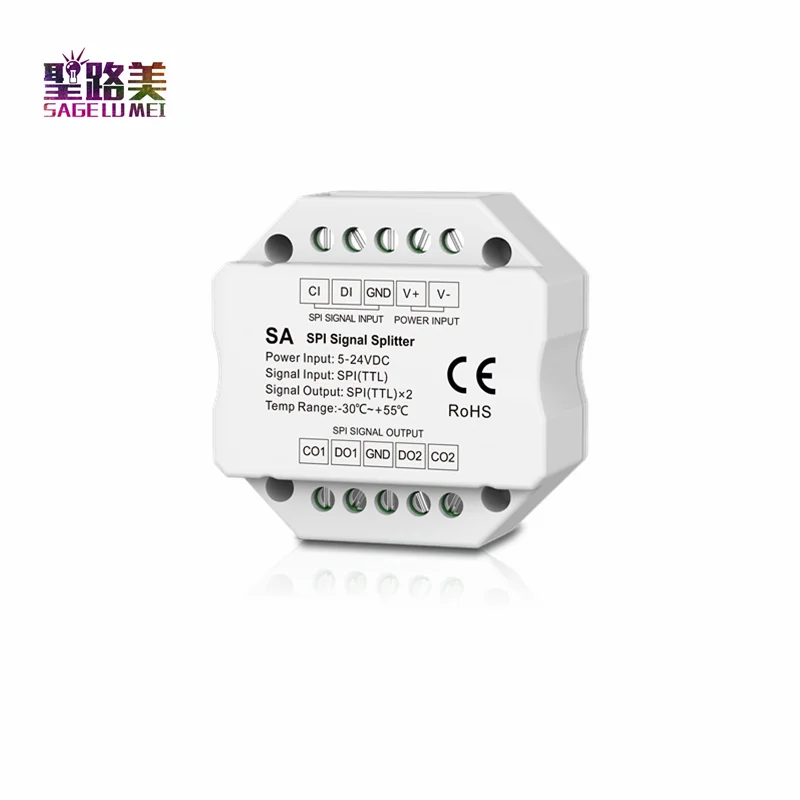 SA DC5-24V 12 в SPI сигнальный сплиттер двойной светодиодный Усилитель 2 группы (TTL)