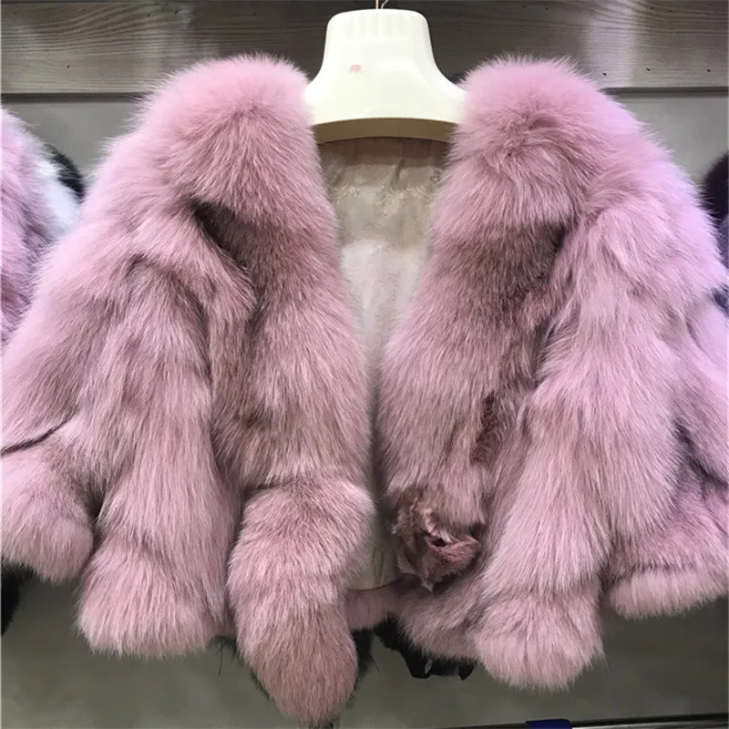 

6 Colors Winter Women's Genuine Real Fox Fur Coat Cape Half Sleeve Bridal Wraps Outerwear