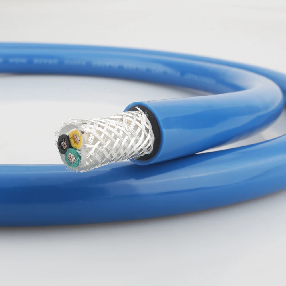 US $22.00 Audicrast P111Hifi Performance DIY Power Cable EMC Shielded OFC Silver Plated Power Cable Bulk Cable
